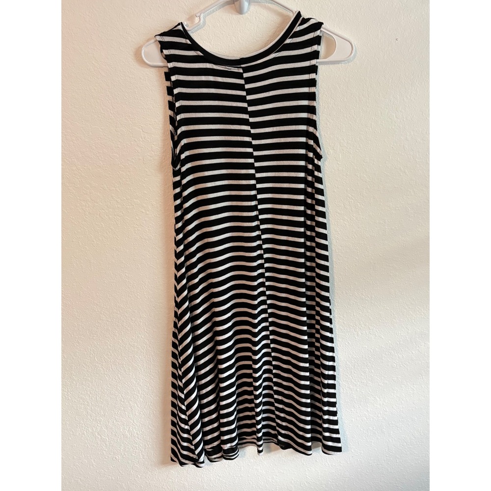 Allison Brittney Black White Stripe‎ Sleeveless Midi Dress Women's Size S - Picture 2 of 3